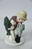 Picture of Fishing Theme Wedding Cake Topper, Funny bride & groom figurine