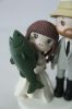 Picture of Fishing Theme Wedding Cake Topper, Funny bride & groom figurine